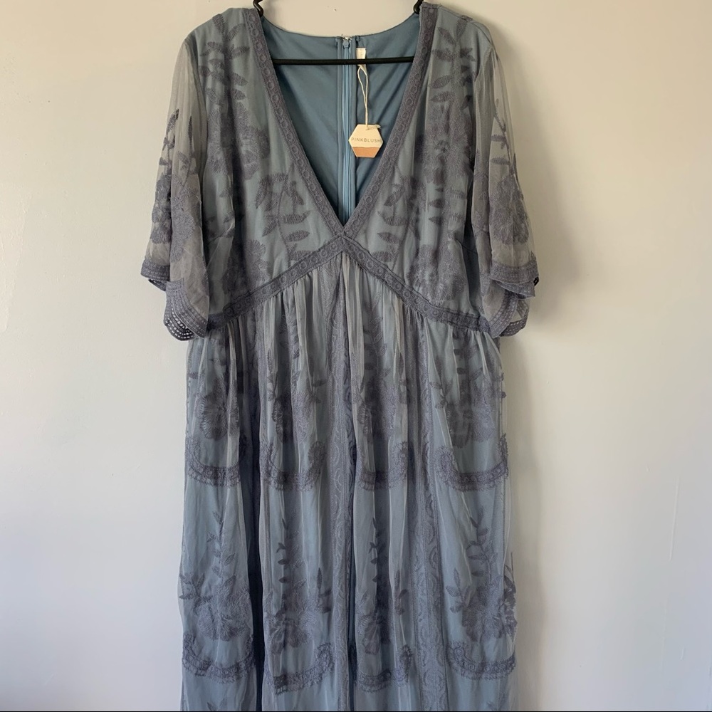 Blue Lace Maxi Dress